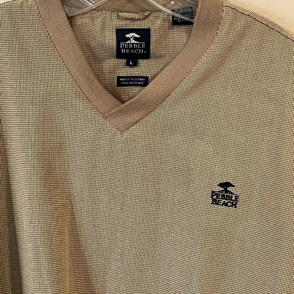 Pebble Beach Golf Jacket Large Tan  Pullover Windbreaker Men - Picture 6 of 7